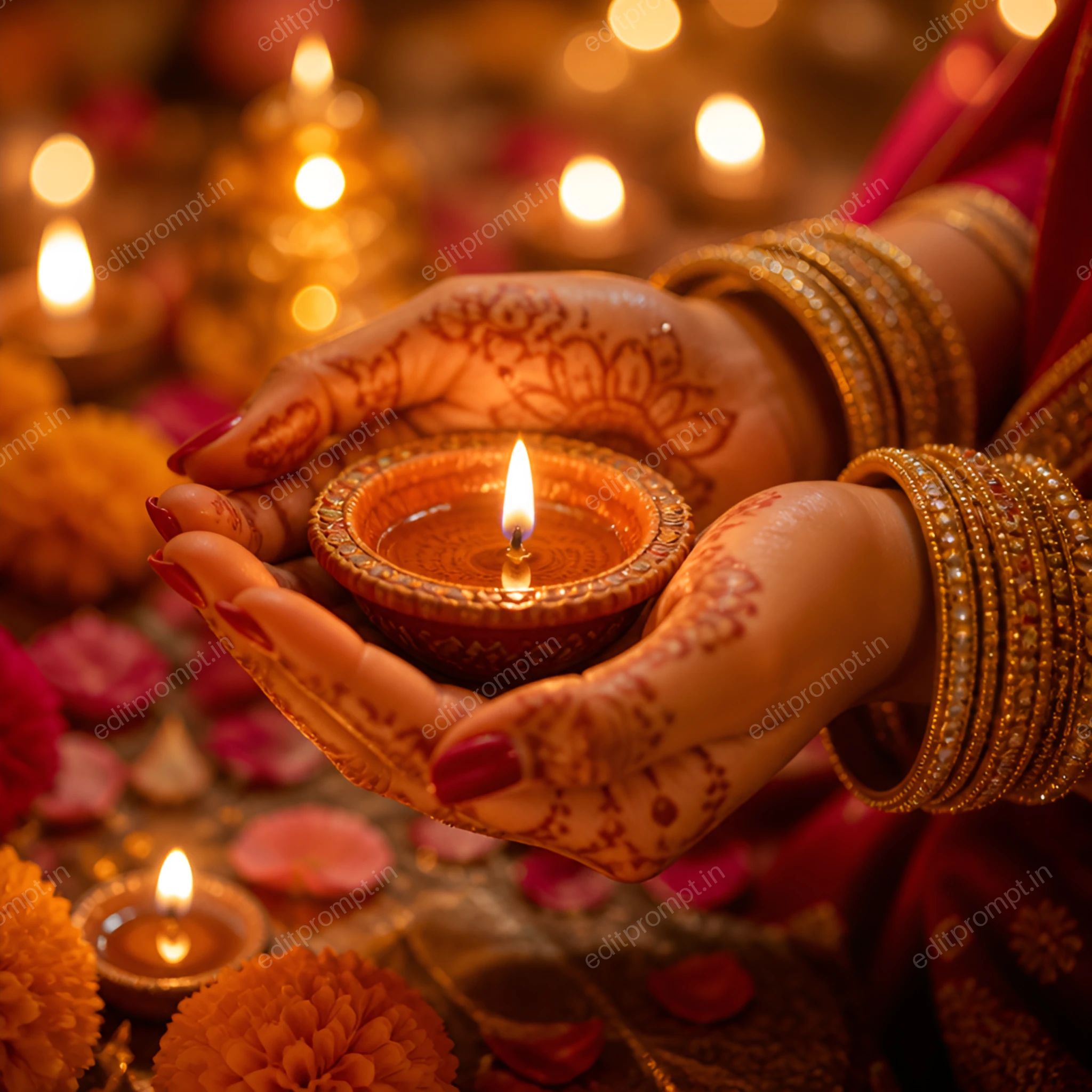 Holding a Clay Diya — Diwali preview