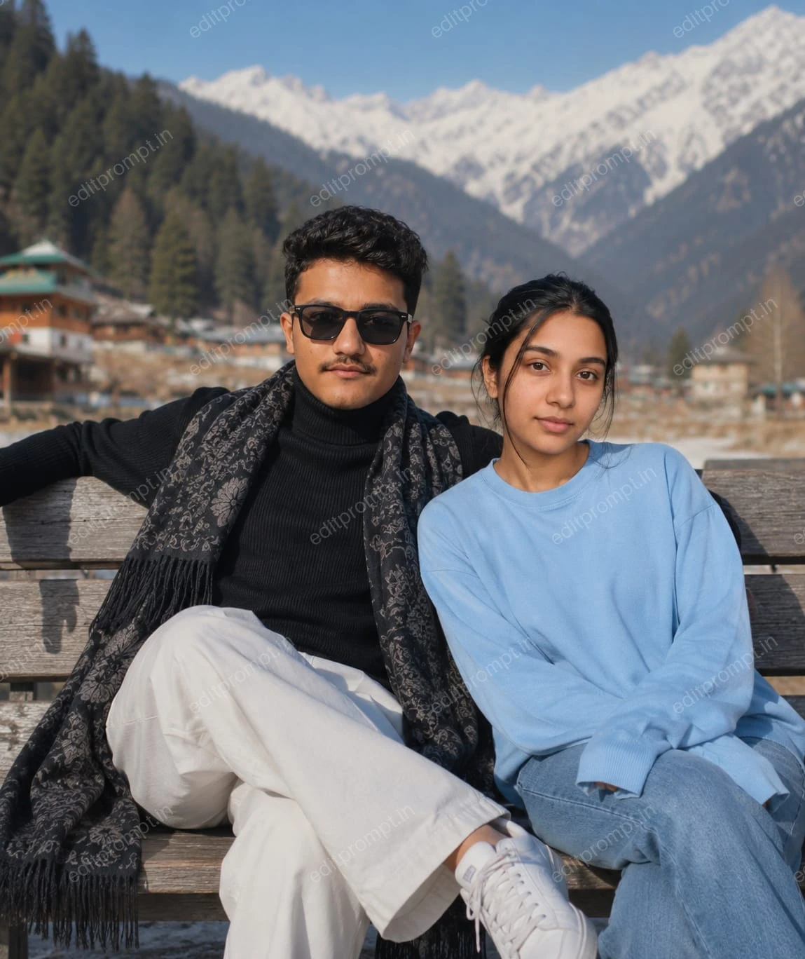 travel ai photo prompt — Pahalgam Couple Photoshoot Travel AI Photo Prompt