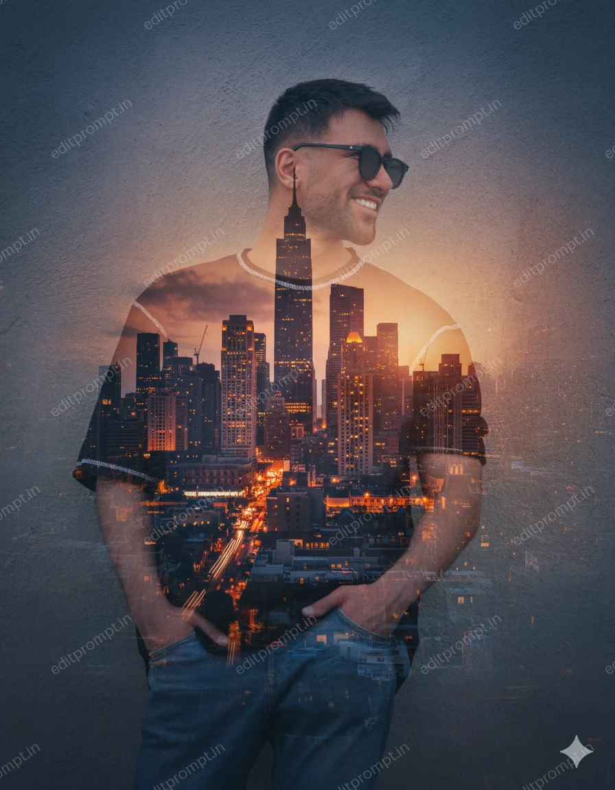 collage ai photo prompt — City Within the Mind Collage AI Photo Prompt for Boys