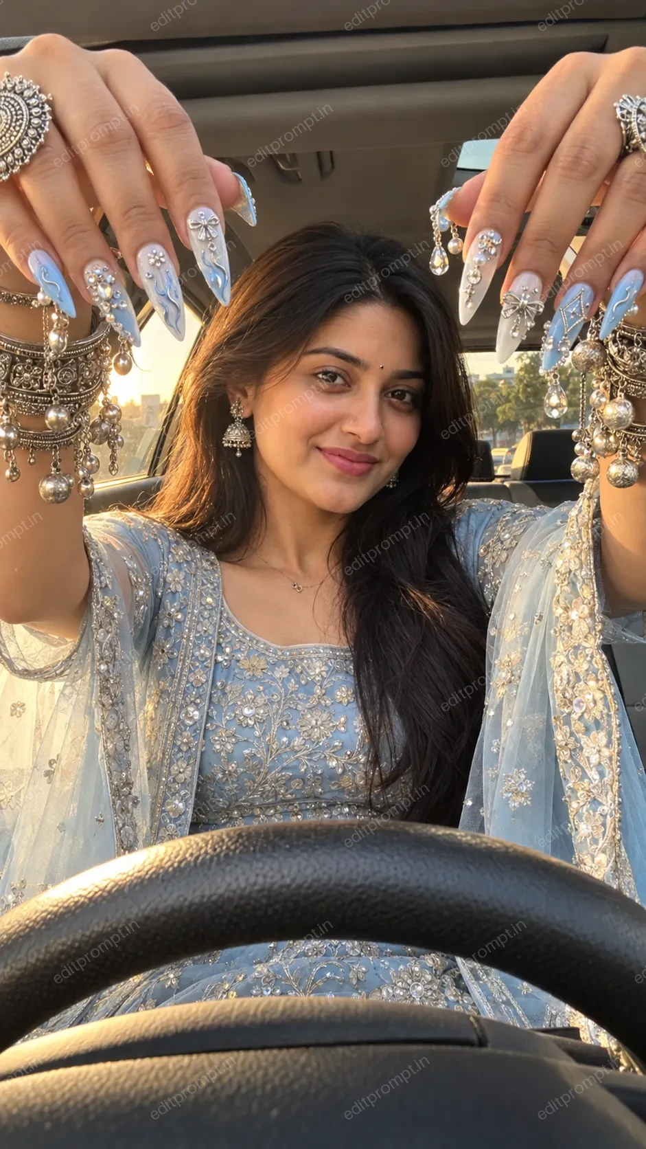 Navratri Bridal Nail Art AI Photo Prompt — AI photo prompt example