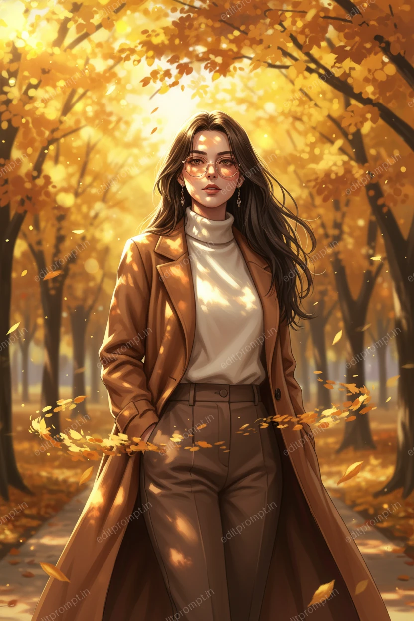 aesthetic ai photo prompt — Autumn Silence Aesthetic AI Photo Prompt for Girls