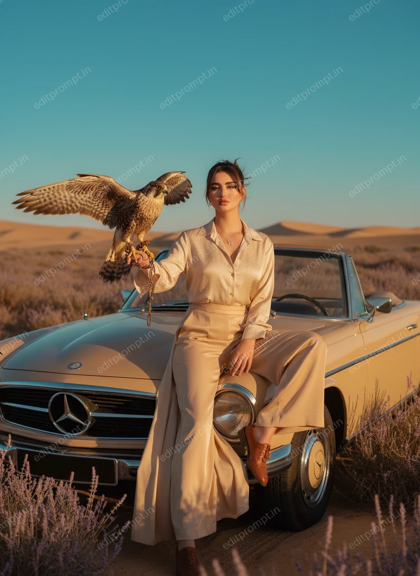 aesthetic ai photo prompt — Desert Royalty Aesthetic AI Photo Prompt for Girls