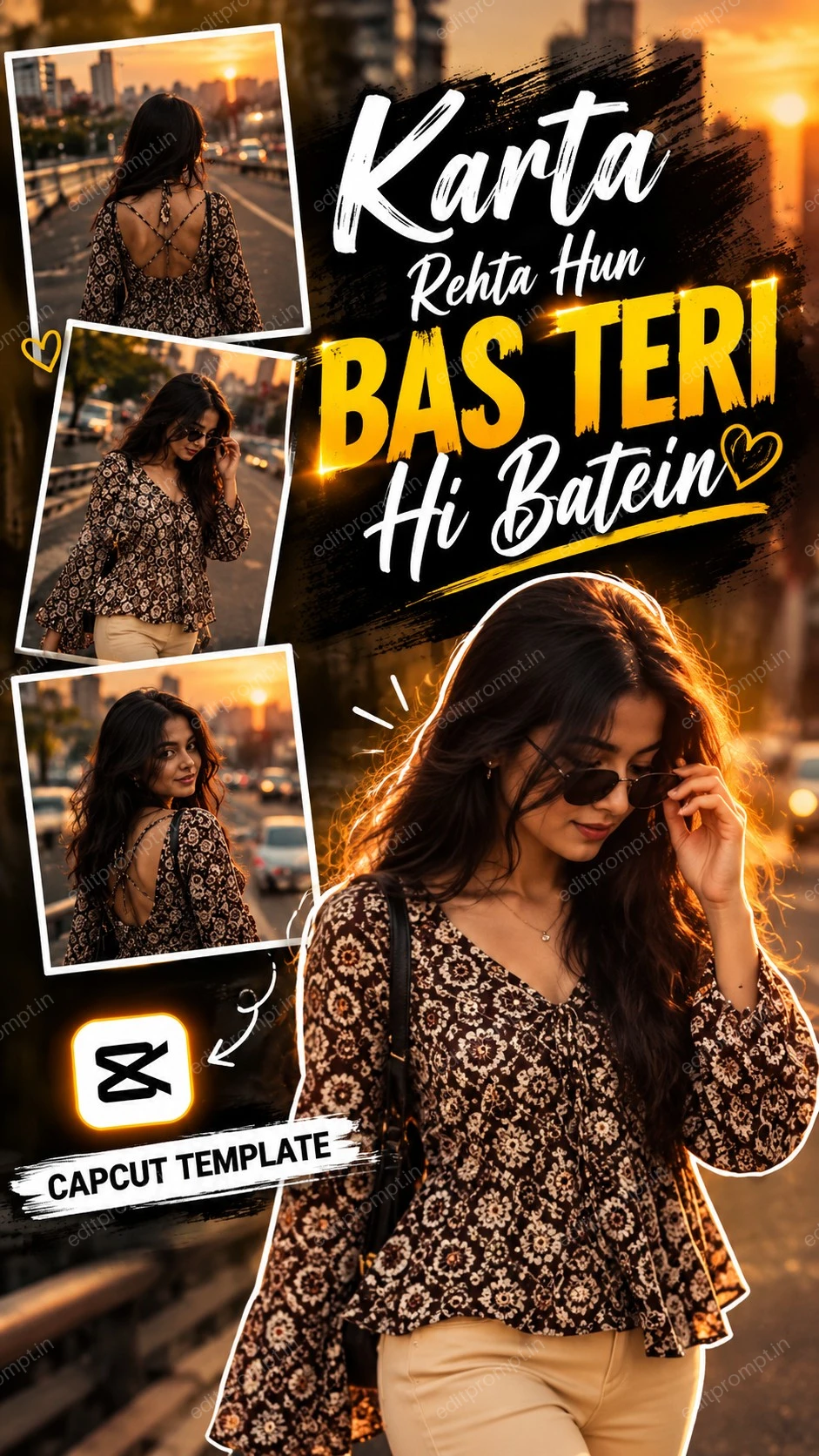 Karta Rehta Hun Mai Bas Teri Hi Bate Edit template poster