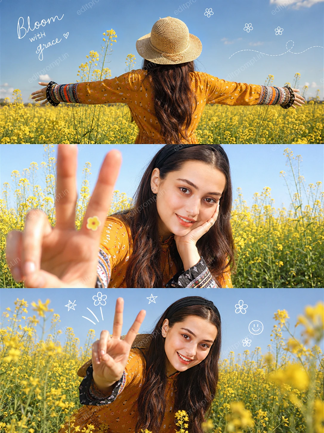 aesthetic prompt — Viral Flower Field AI Photo Collage Prompt