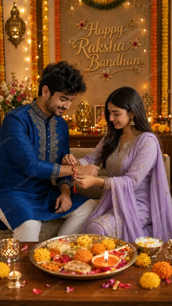 photo prompt — AI Raksha Bandhan Brother & Sister Photo Prompt