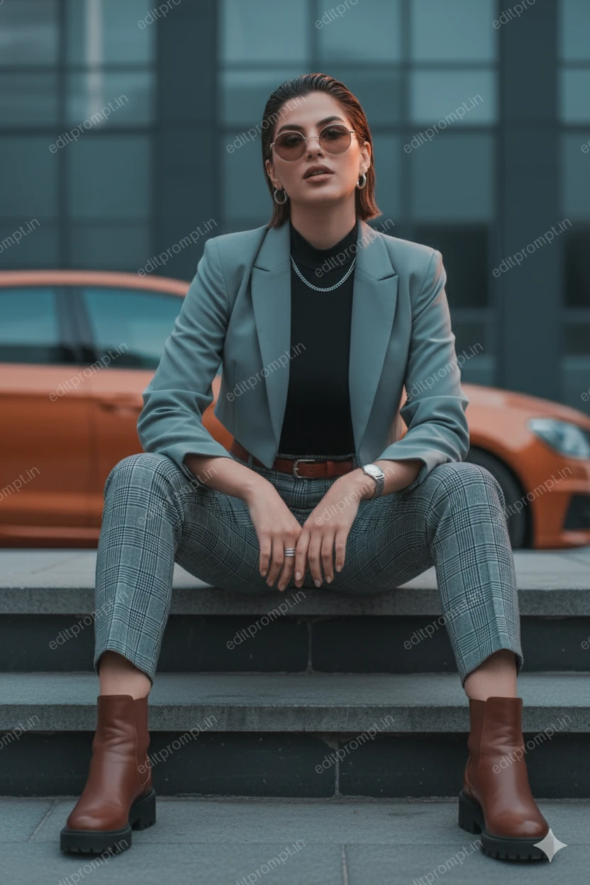 portrait ai photo prompt — Editorial street luxe Portrait AI Photo Prompt for Girls