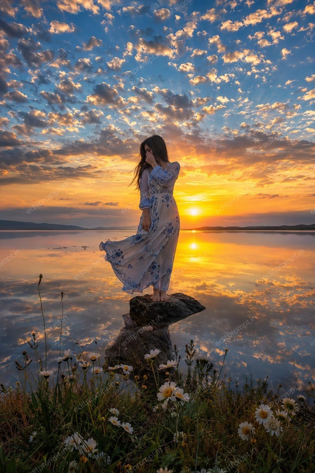 photo prompt — Ultra Realistic Sunset + River Moments Photo Prompt