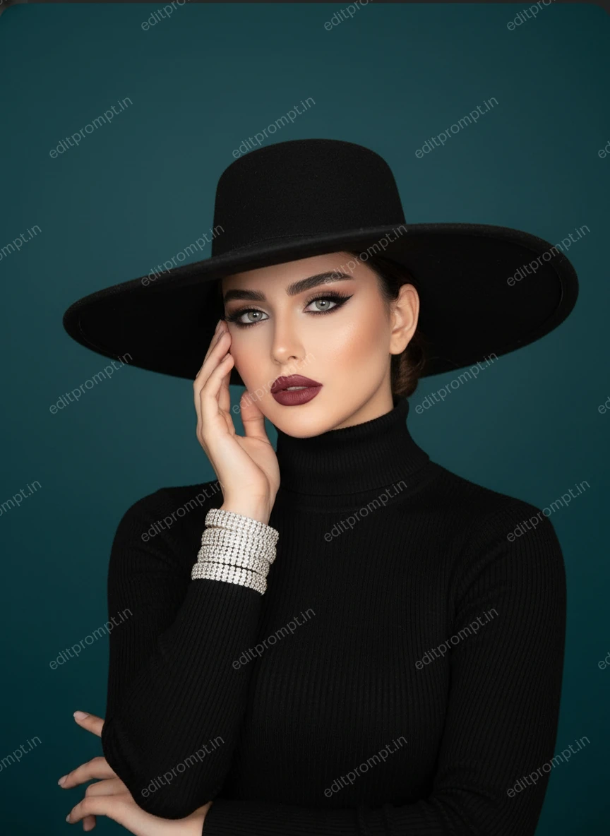 portrait ai photo prompt — Sophisticated Elegance in Teal Portrait AI Photo Prompt for Girls