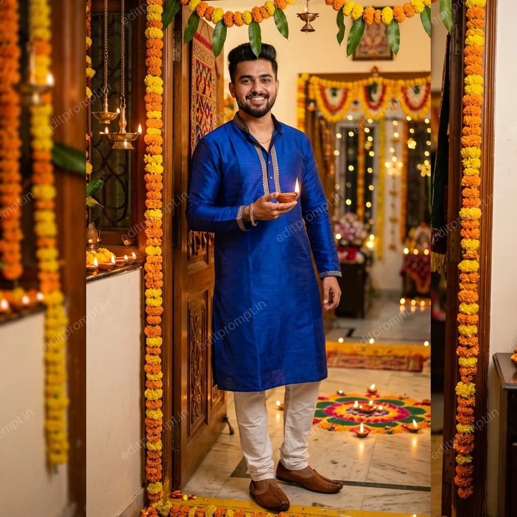 Festive Kurta Portrait — Diwali preview