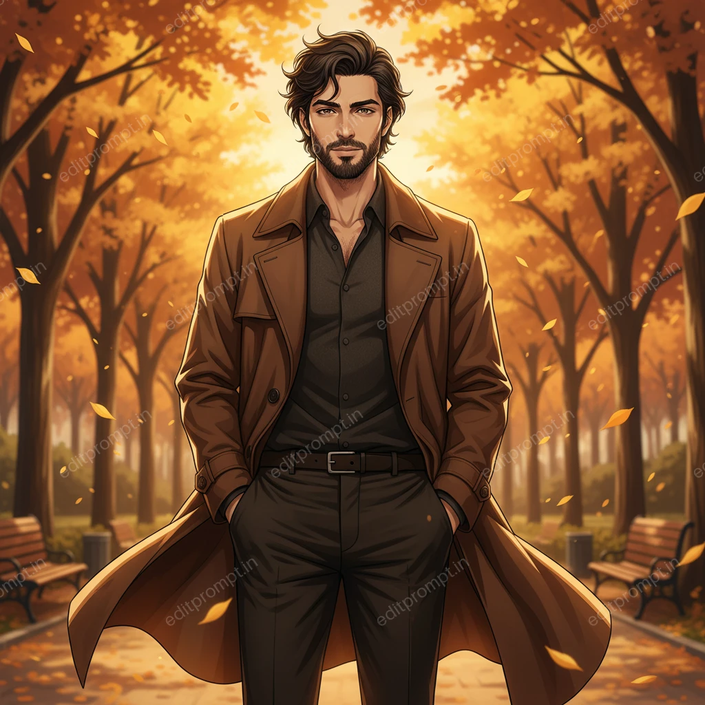 cartoon ai photo prompt — Autumn Silence Cartoon AI Photo Prompt for Boys