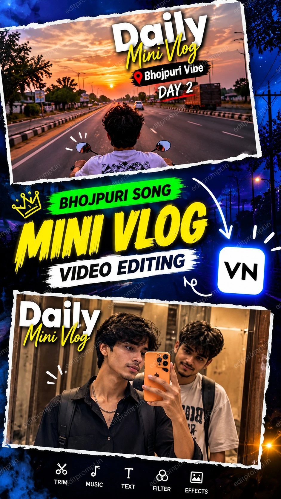 Mini Vlog Reel Edit template poster