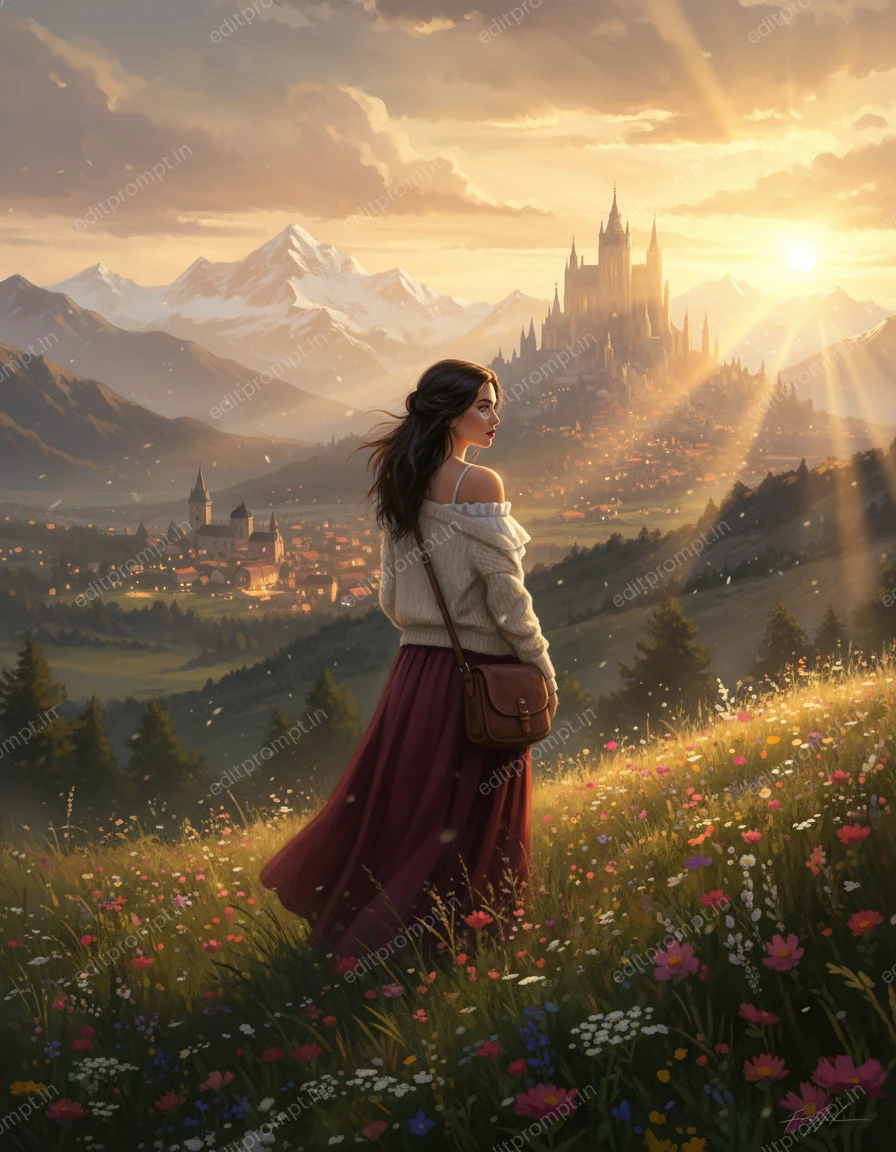cinematic ai photo prompt — Whispers of Light Over the Valley