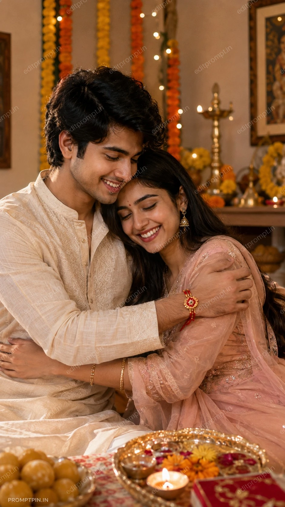 photo prompt — Emotional Raksha Bandhan AI Photo Prompt for Sibling Bond