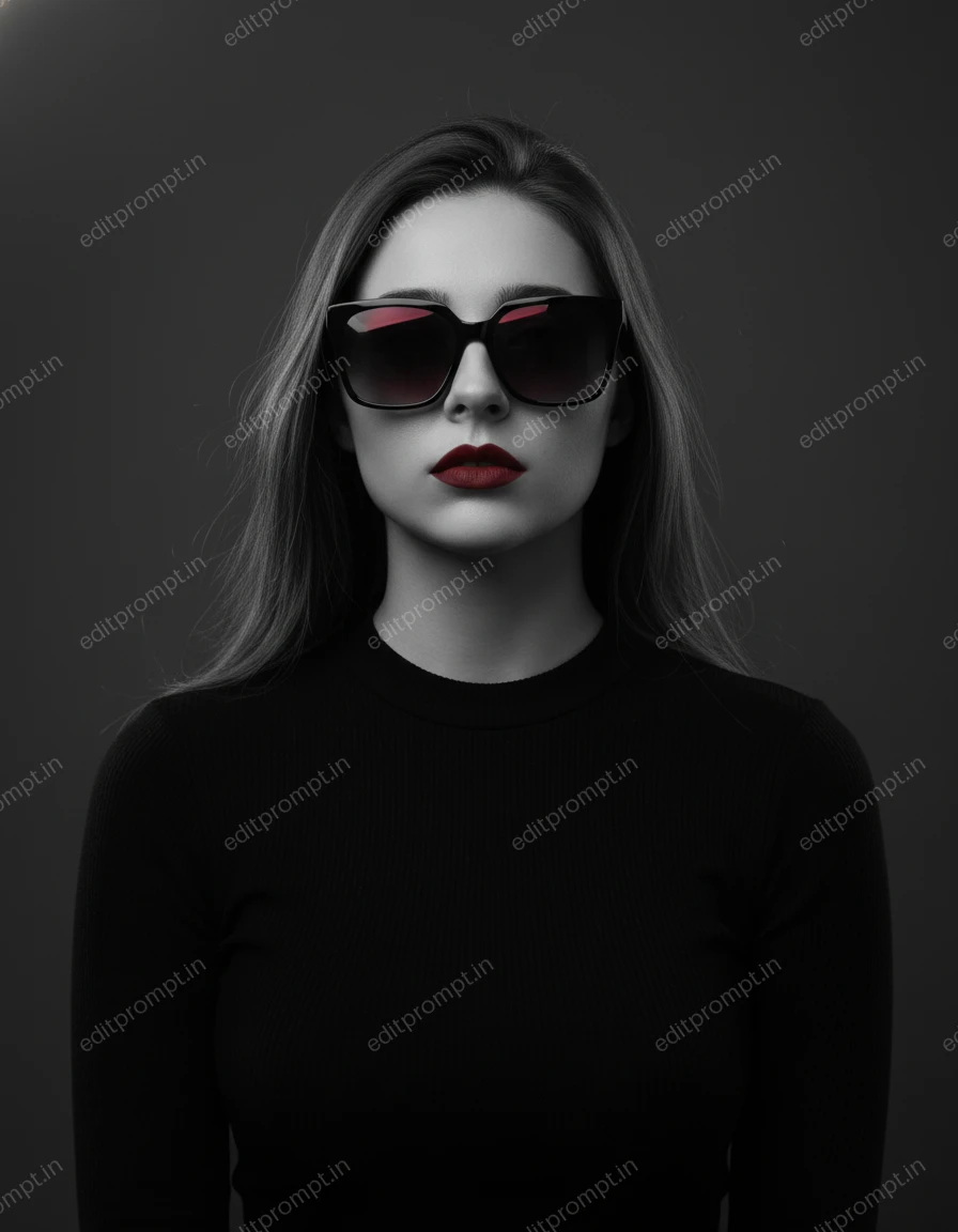 cinematic ai photo prompt — Elegance in monochrome Cinematic AI Photo Prompt for Girls