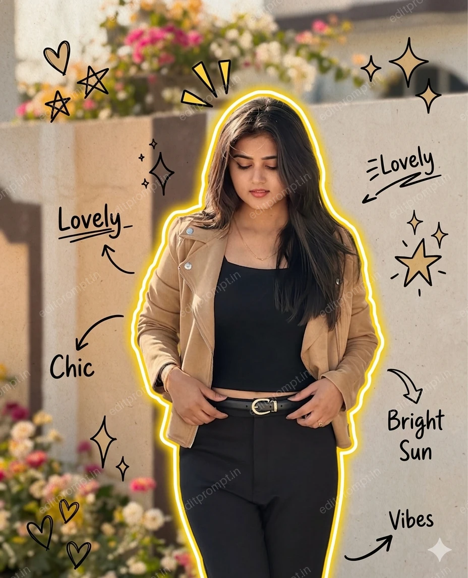 cartoon ai photo prompt — Modern aesthetic photo collage Cartoon AI Photo Prompt for Girls