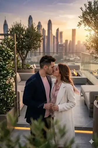 aesthetic ai photo prompt — Kissing Image Aesthetic AI Photo Prompt for Couple