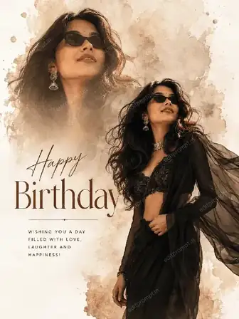 aesthetic prompt — Luxury Birthday Poster AI Prompt Black Saree Editorial Style