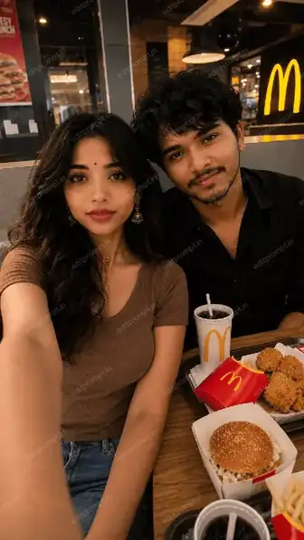 photo prompt — Cute Couple McDonald’s AI Photo Prompt