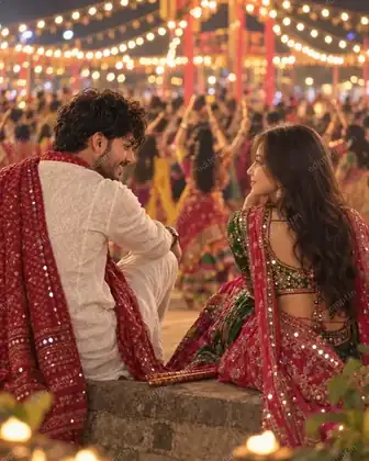 photo prompt — Garba Night Couple AI Photo Prompt