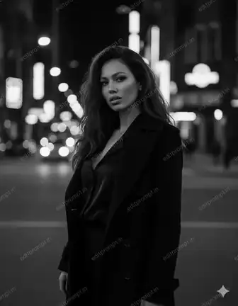 cinematic ai photo prompt — Urban Noir Portrait Cinematic AI Photo Prompt for Girls