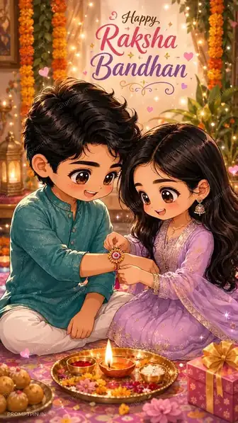 photo prompt — Cute Chibi Raksha Bandhan AI Photo Prompt Anime Style