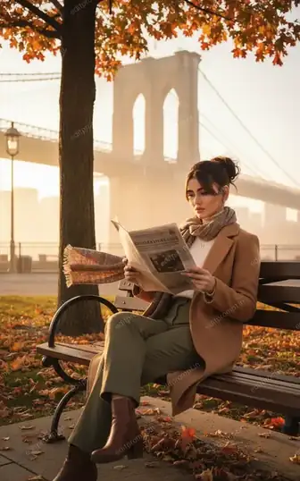 aesthetic ai photo prompt — Autumn Stillness on the Bridge