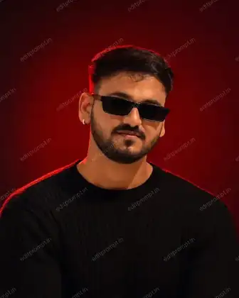 cinematic ai photo prompt — Luxury Red Background Portrait Cinematic AI Photo Prompt for Boys