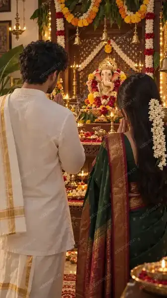 photo prompt — Ganpati Puja AI Photo Prompt for Couple