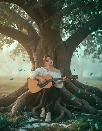 cinematic ai photo prompt — Whispers of Strings Cinematic AI Photo Prompt for Girls
