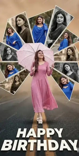 collage ai photo prompt — Happy Birthday Collage AI Photo Prompt for Girls