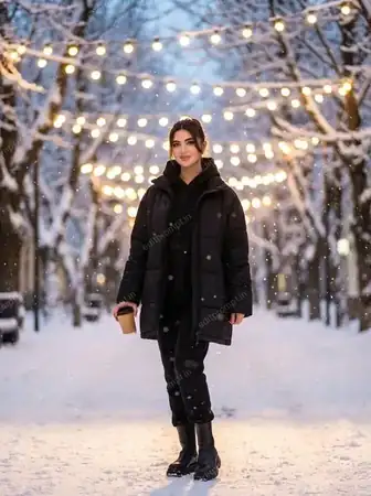travel ai photo prompt — Winter Elegance on a Snowy Boulevard