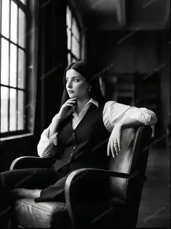 portrait ai photo prompt — Composed in Shadow Portrait AI Photo Prompt for Girls